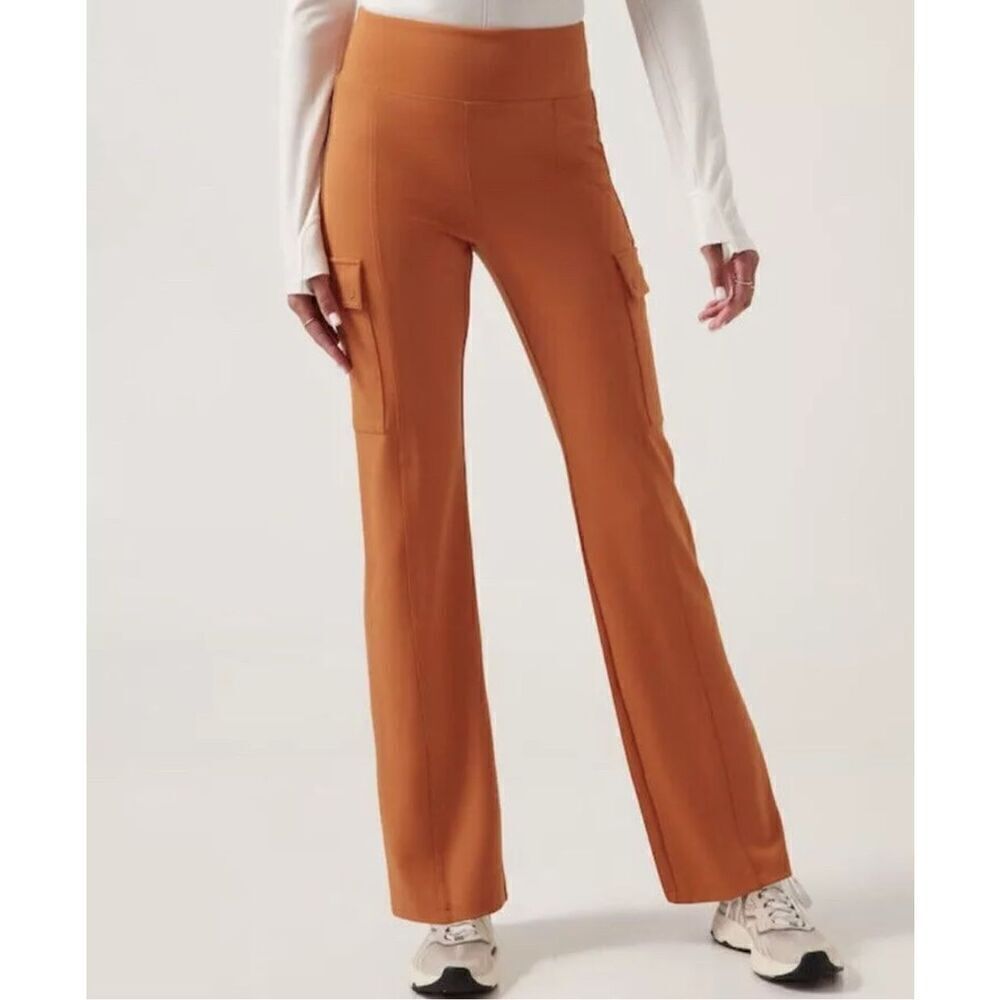 Athleta Delancey Straight Cargo Pants Foliage Orange Sz S
